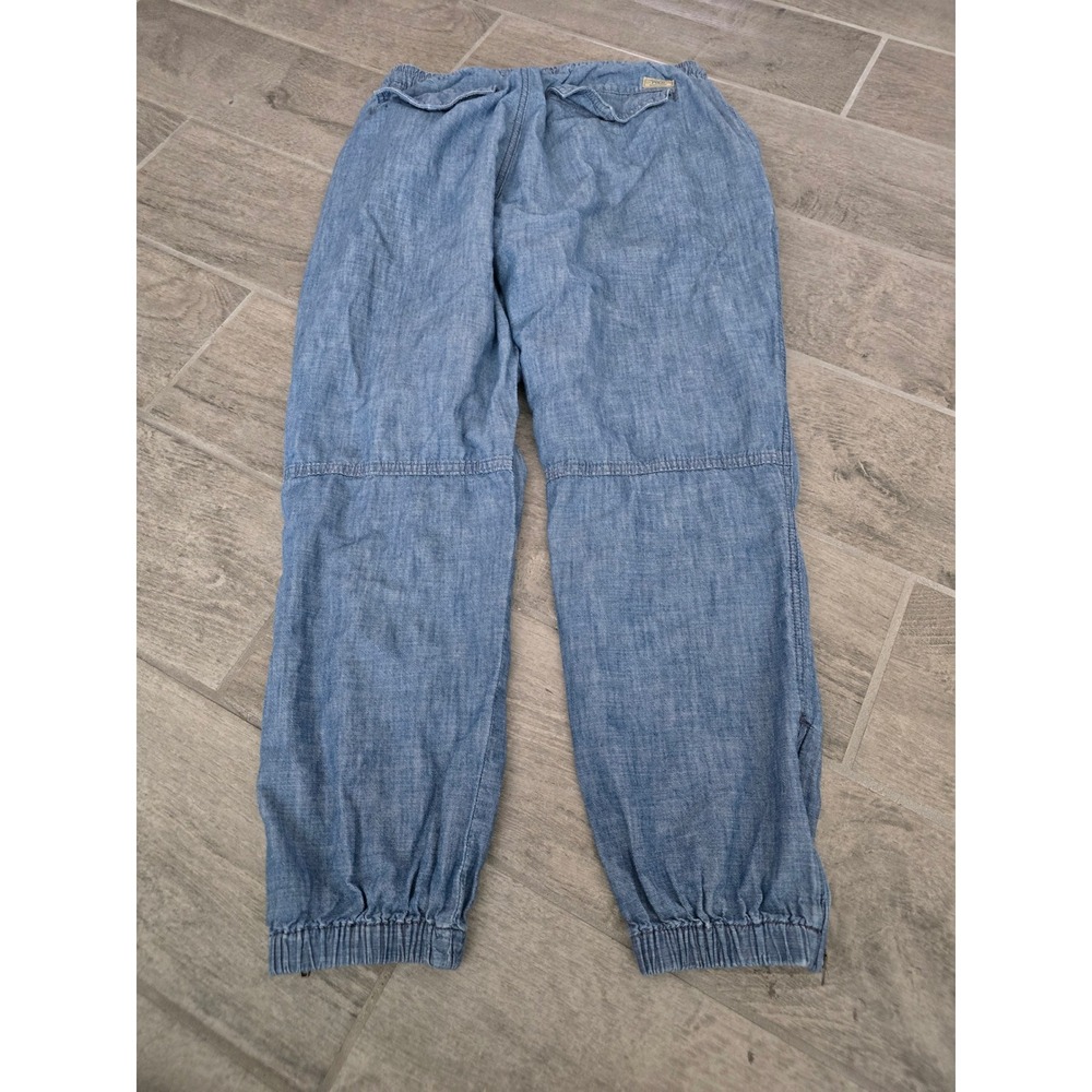 Polo Ralph Lauren Womens XS Chambray Jogger Pants Elastic Waist Zip Ankle - Picture 8 of 8